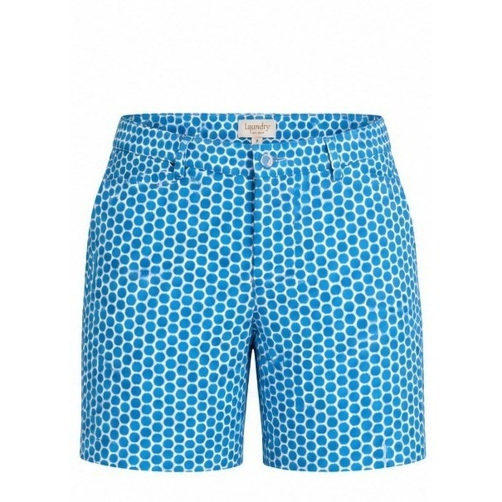 Laundry by Shelli Segal Womens Blue White Geometric Sunburst Print Shorts Size 6
